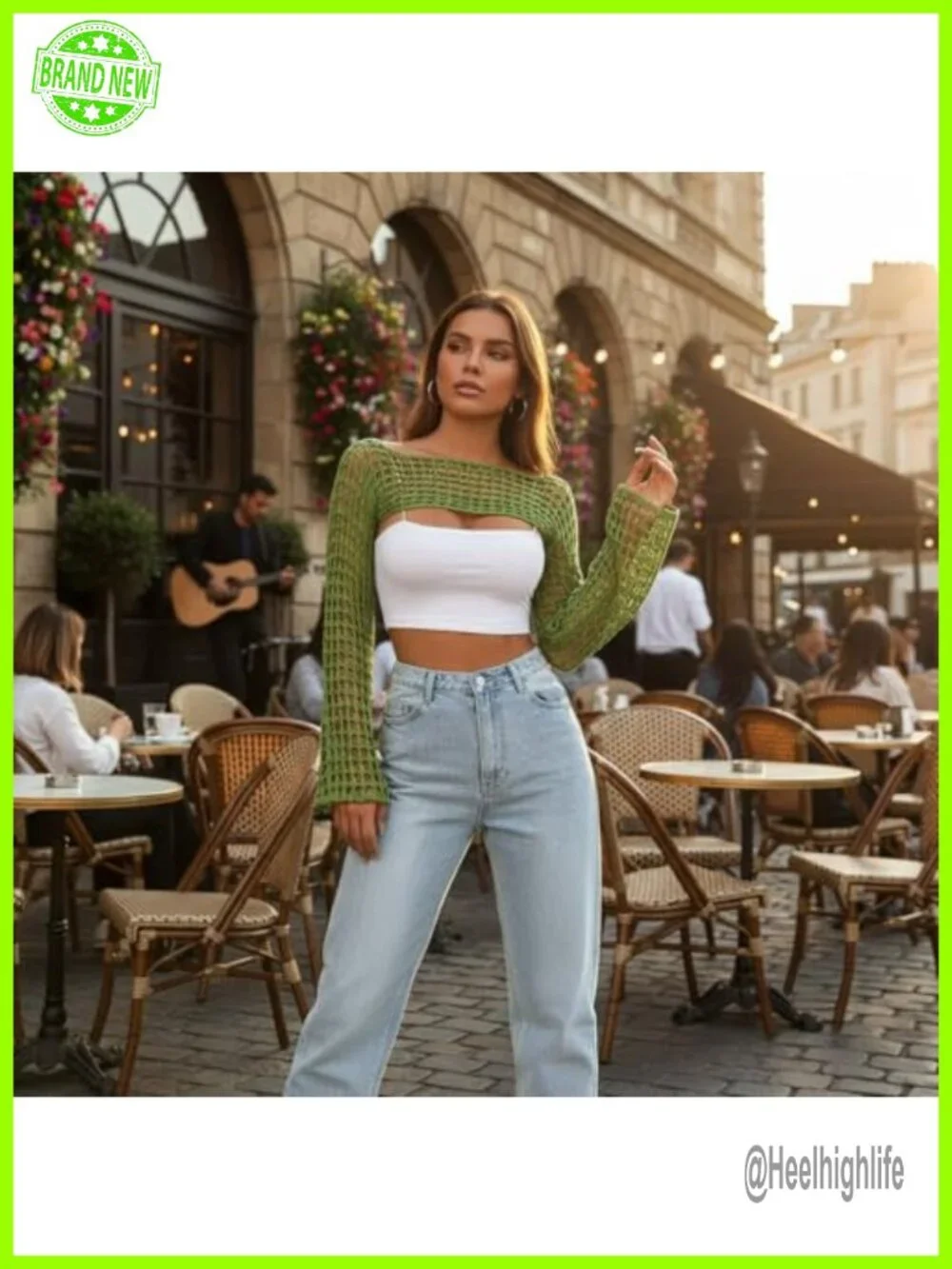Crochet Hollow Out Bolero Shrug See Through Cropped Knit Sweater Top Y2K